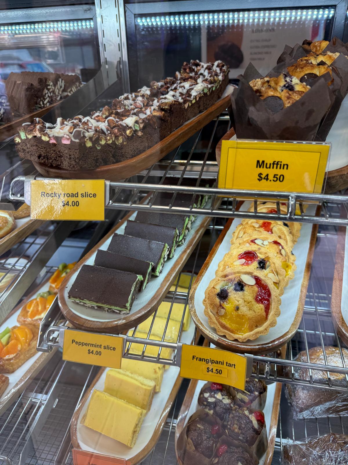 Pastries and coffee display
